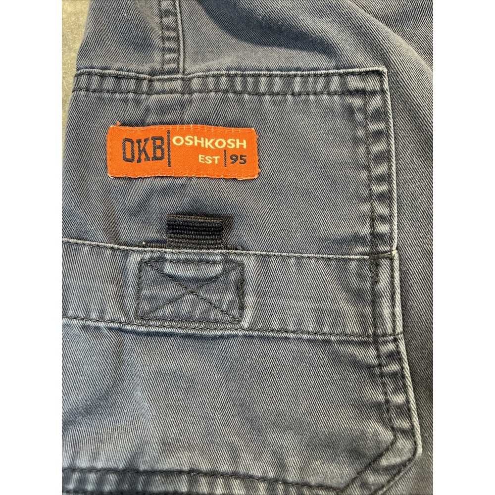 Vintage Y2K OshKosh B'gosh Navy Blue Cargo Shorts - OKB Est. 95 Patch - Size 6 Y - Picture 2 of 7